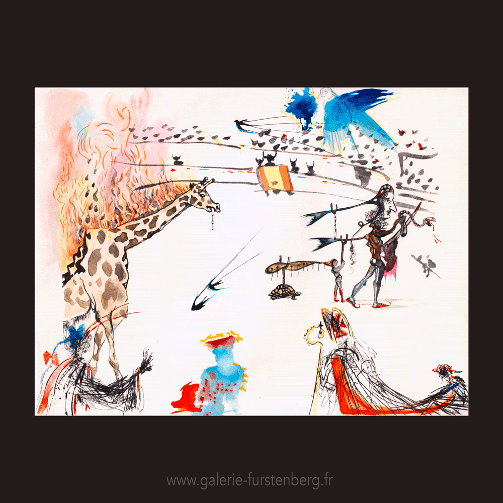 Dali Surrealist-Bullfight series: Burning-Giraffe