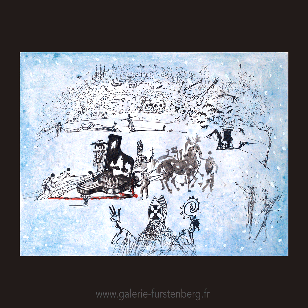 Surrealistic-Bullfight---Piano-Under-Snow
